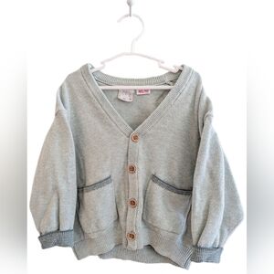 Zara Kids Light Teal Button-Up Cardigan